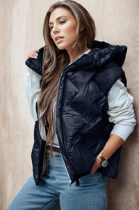 Braided Puffer Vest with Hood