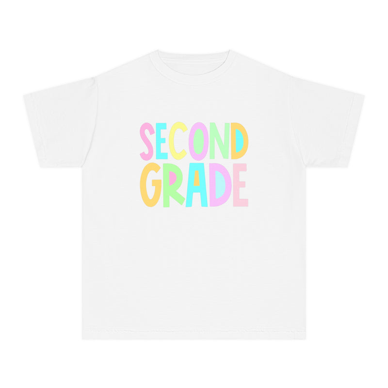 YOUTH SECOND GRADE Pastel Font Comfort Colors Tee