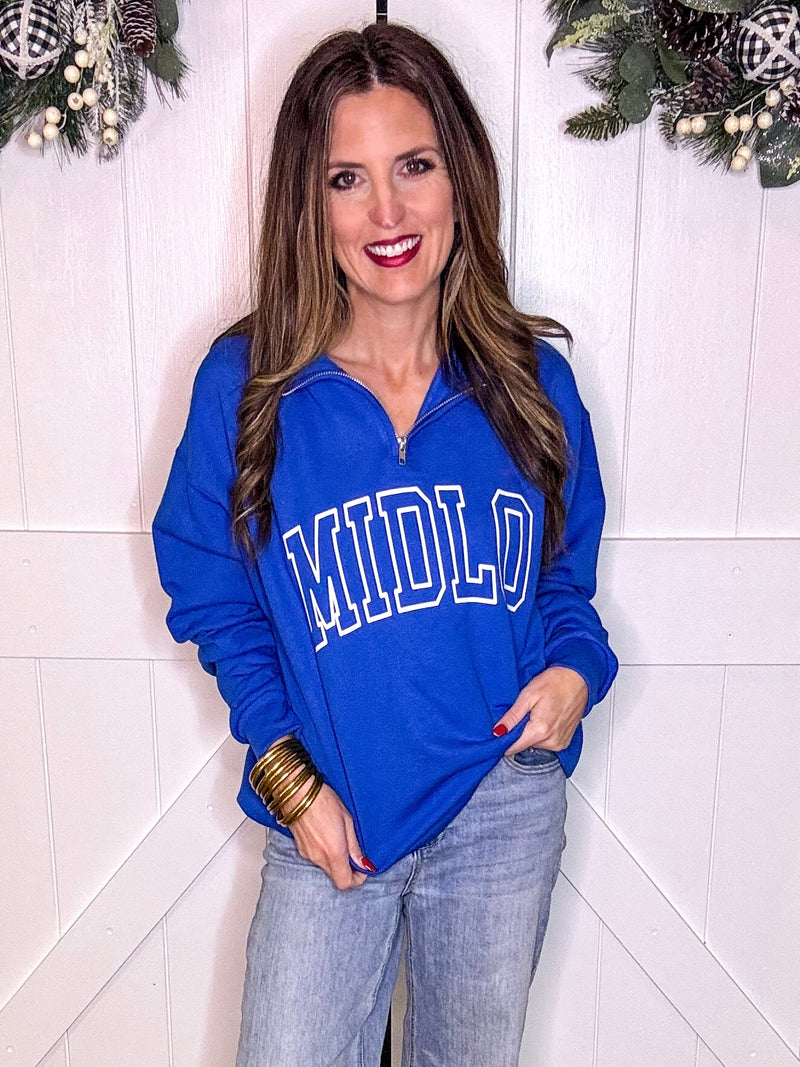 BLUE MIDLO Quarter Zip Pullover PREORDER