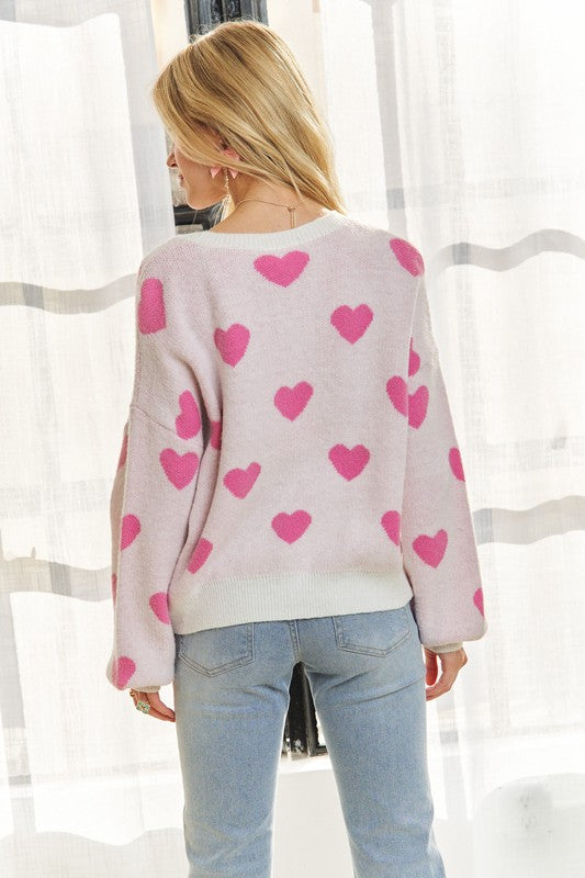 Heart Round Neck Sweater