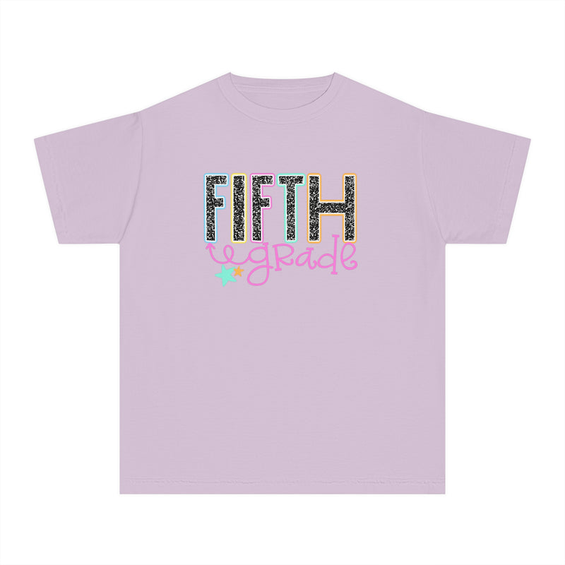 YOUTH Fifth Grade Notebook Font Comfort Colors Tee