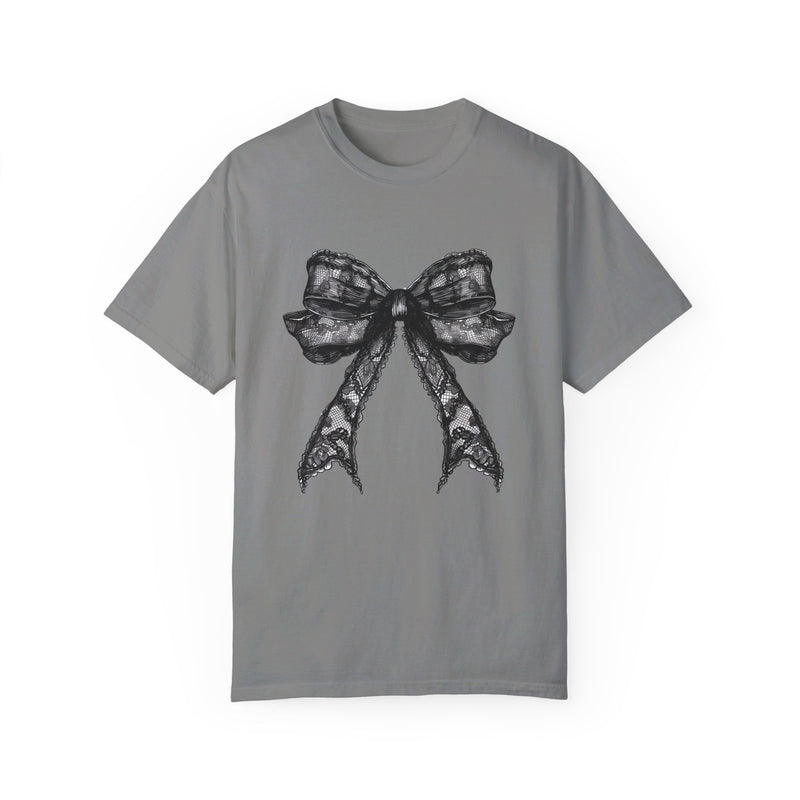 Halloween Lace Bow Comfort Colors Tee