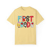 FIRST GRADE School Font Comfort Colors Tee