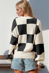 Checkered Cardigan Sweater