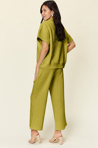 Texture Quarter Zip Top and Pants Set