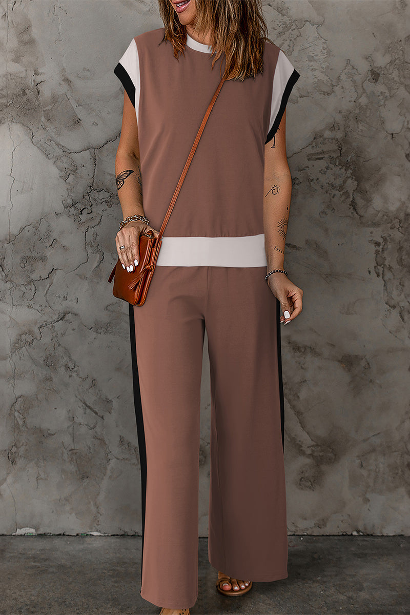 Dupe Contrast Pants Set