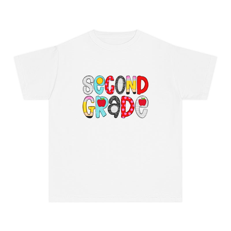 YOUTH Second Grade School Font Comfort Colors Tee