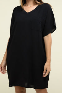 Woven Airflow V-Neck Dress