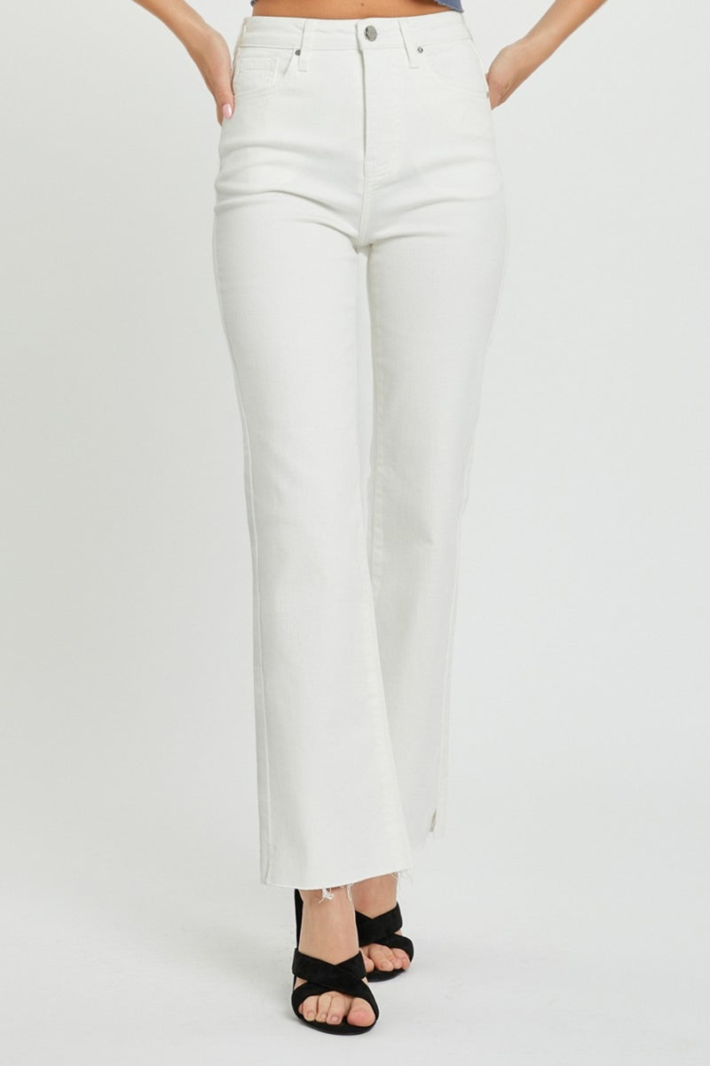 RISEN White Tummy Control Straight Leg Jeans