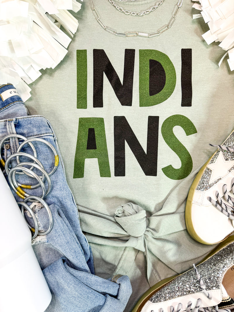 Indians Filled Font Comfort Colors Tee