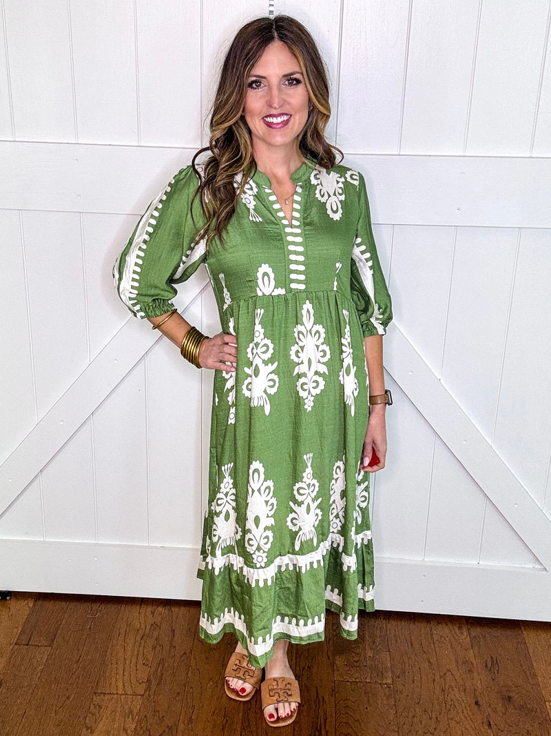 Umgee Midi Dress in Green