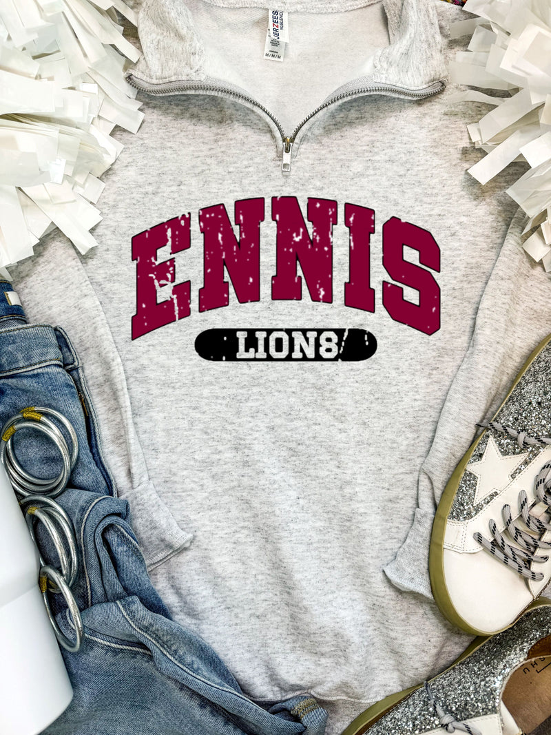 Ennis Lions Quarter Zip Pullover PREORDER