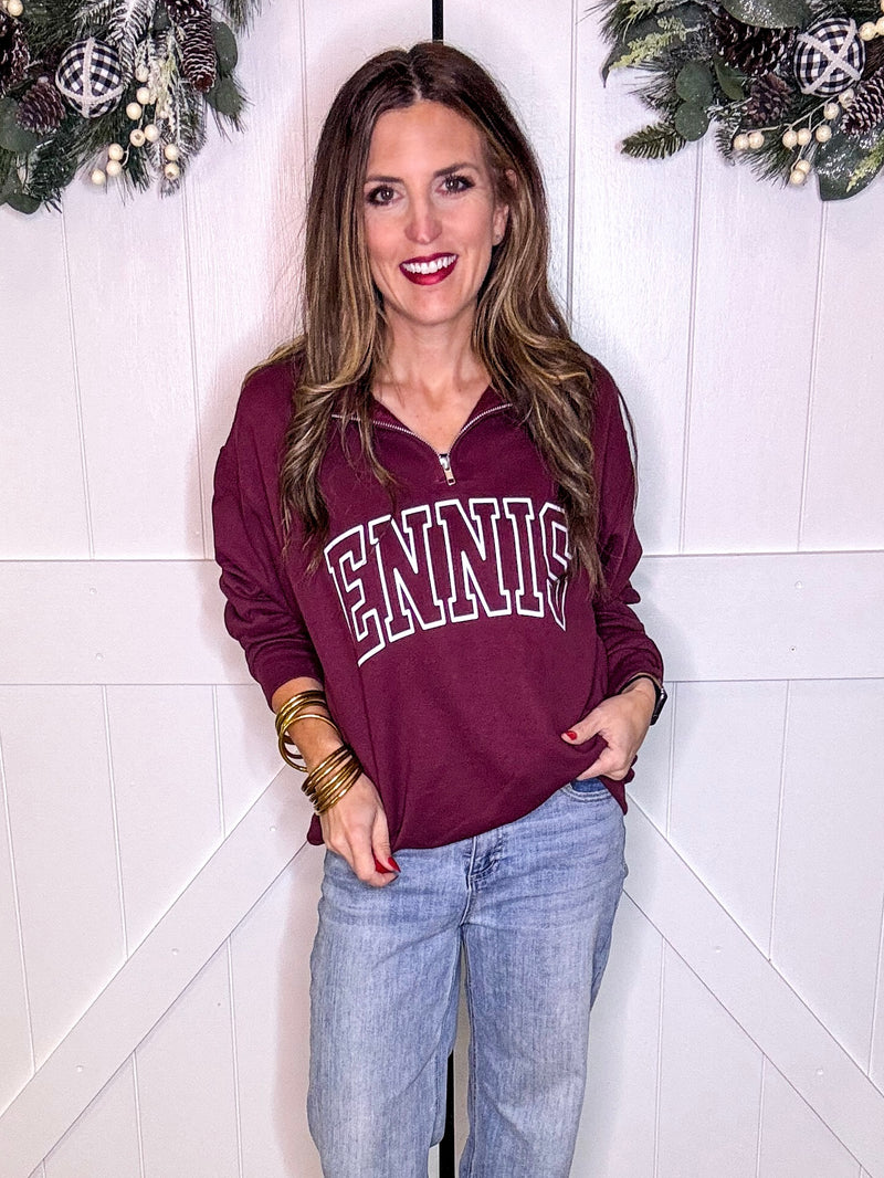 MAROON ENNIS Quarter Zip Pullover PREORDER