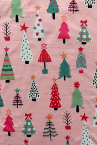 Pink Christmas Trees Pajama Set