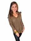 Plus V-Neck Front Seam Sweater