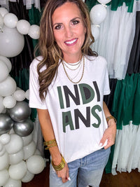 Indians Filled Font Comfort Colors Tee