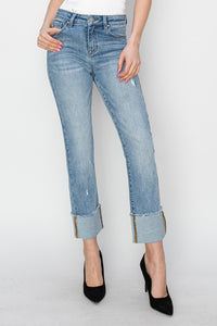 RISEN Cuffed Straight Jeans