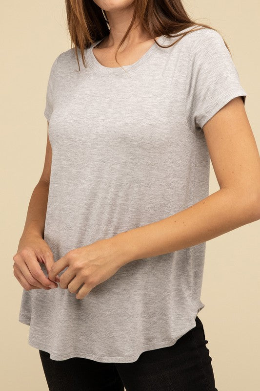 Round Hem Short Sleeve Tee