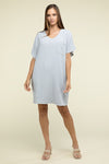 Woven Airflow V-Neck Dress