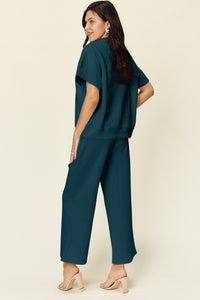 Texture Quarter Zip Top and Pants Set