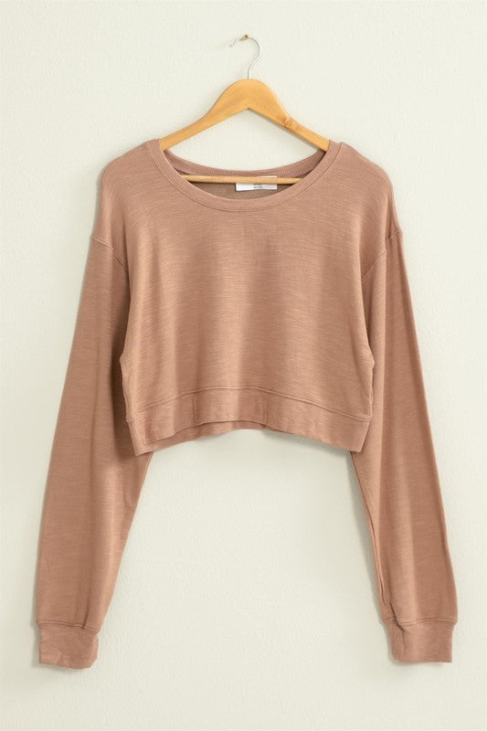 Dropped Shoulder Cropped Sweatshirt