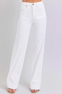 RISEN White High Rise Straight Leg Jeans