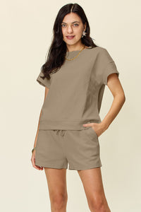 Texture Top and Shorts Set