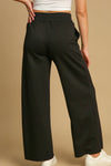 Umgee Drawstring Wide Leg Pants with Pockets in Black