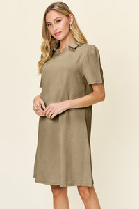 Textured Collared Neck Dress