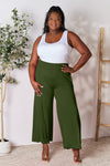 Smocked Waistband Wide Leg Pants with Pockets