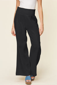 Smocked Waist Wide Leg Gauze Pants