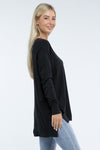 Hi-Low Hem Front Seam Sweater