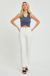 RISEN White Tummy Control Straight Leg Jeans