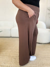 Smocked Waistband Wide Leg Pants with Pockets