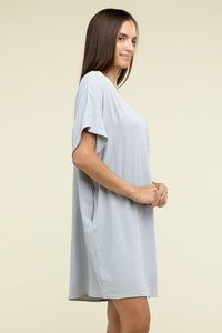 Woven Airflow V-Neck Dress