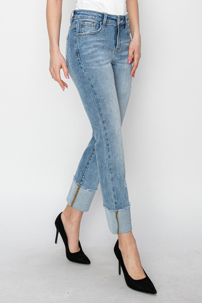 RISEN Cuffed Straight Jeans