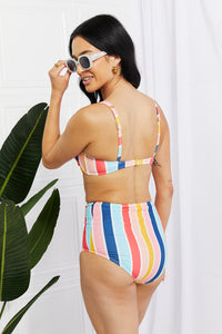 Marina West Swim Stripe Two Piece Suit