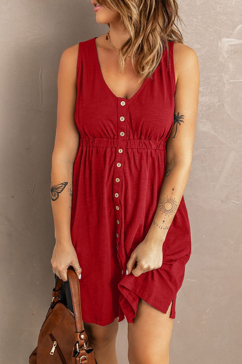 Sleeveless Button Down Dress