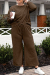 Dupe Textured Long Sleeve Top Pants Set