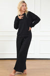 Dupe Textured Long Sleeve Top Pants Set