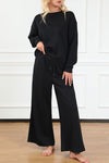 Dupe Textured Long Sleeve Top Pants Set