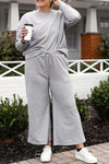 Dupe Textured Long Sleeve Top Pants Set