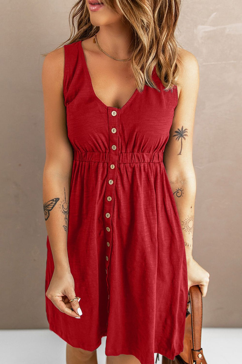 Sleeveless Button Down Dress