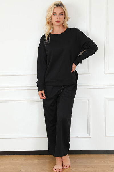 Dupe Textured Long Sleeve Top Pants Set